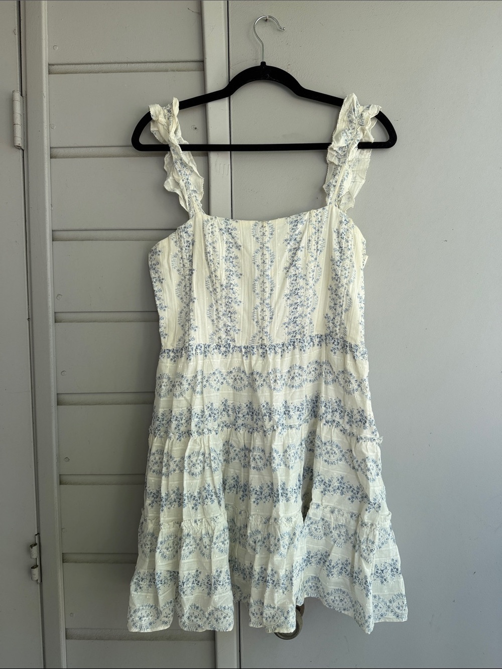 SAYLOR Cream and Light Blue Floral Mini Dress